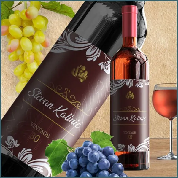 Proizvod Ime i prezime nalepnica za vino Slika