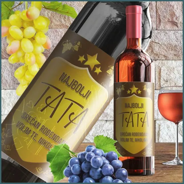 Proizvod Najbolji tata nalepnica za vino Slika