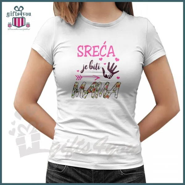 Proizvod Sreća je biti mama majica Slika